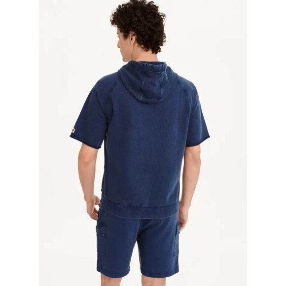 NWT DKNY Men's Short Sleeve‎ Pigment Dye Hoodie in Navy Size Large - Picture 11 of 11